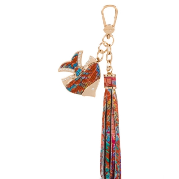 🔹BRAHMIN🔹️fish Charm Crystal Tassel Rainbow Fish Melbourne Genuine Leather - Picture 1 of 7